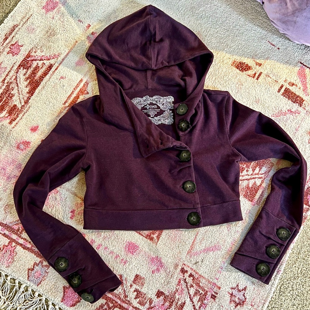 Nomads HempWear Cropped Jacket, Purple S